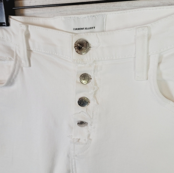 CURRENT ELLIOTT THE ORIGINAL STRAIGHT BUTTON FLY JEANS IN SUGAR, SZ 27 - Picture 4 of 12